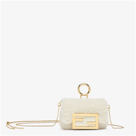 fendi onigiri bag|White sheepskin charm .